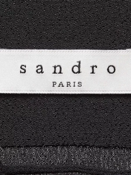 Rochie de dantelă Sandro cu șireturi din dantelă negru