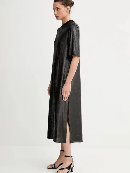 Сукня AllSaints ANNA midi пряма чорний