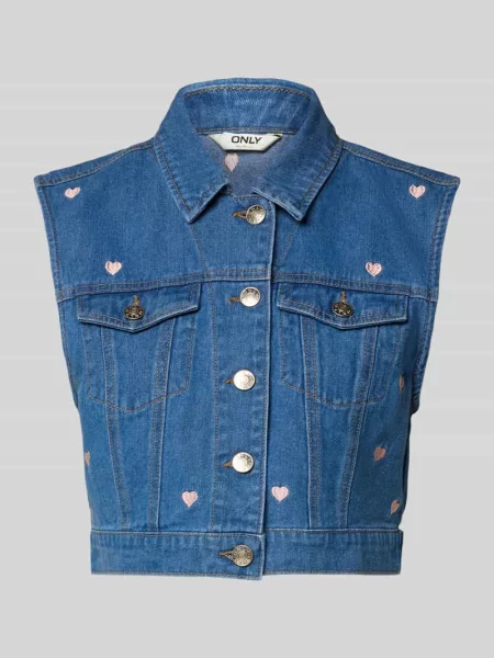 Kamizelka jeansowa o kroju regular fit z nadrukiem z motywem model VEGA' Only niebieska