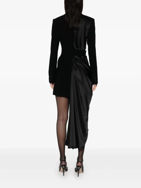 Копринена костюм мини рокля Silk Love & Lace черно