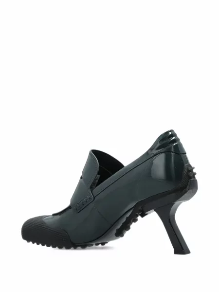 Pantofi cu toc Lacoste din piele verde