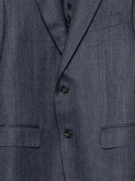 Geacă Canali cu model herringbone albastru