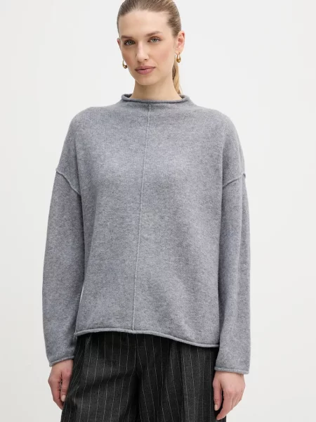 OUI pulover din amestec de lână cu turtleneck gri