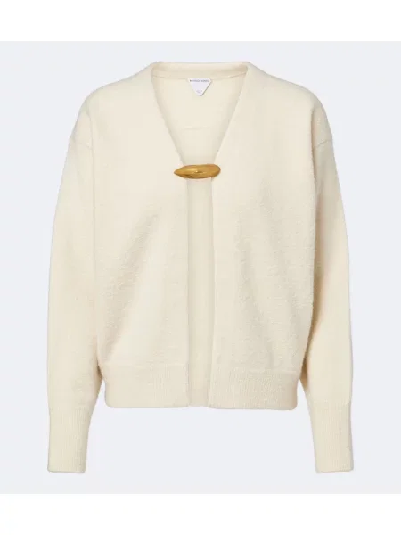 Cardigan Bottega Veneta de lână alb