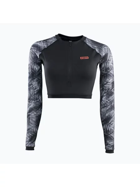 Bluză de înot cu mâneci lungi pentru femei Shorty UV negru