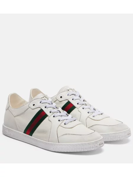 Usnjene superge Gucci s črtami bela