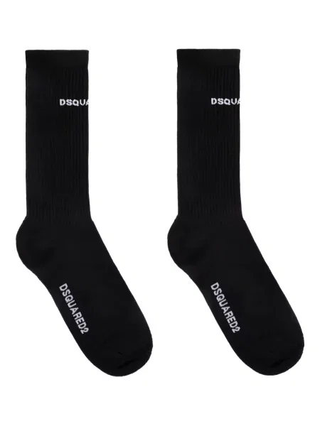 Șosete Dsquared2 tricotate cu autograf negru