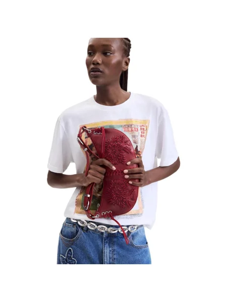 Hosszú crossbody táska Desigual piros