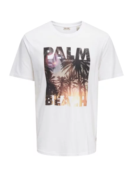 Only & Sons Tricou ONSMAGDY maro / negru alb