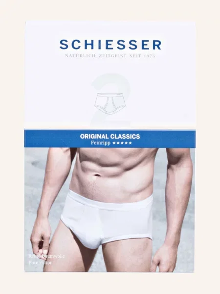 Schiesser Jemně Žebrované Slipy 2 Kusy V Balení bílá