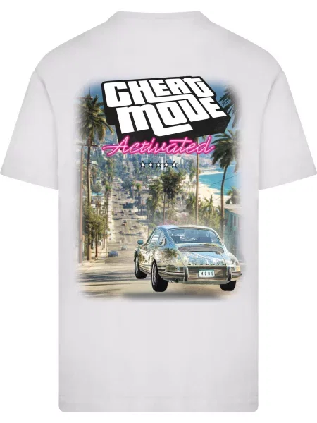 Mister Tee Póló Cheat Code Activated kék / szürke / zöld fehér