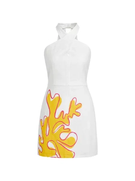 Rochie mini Cala De La Cruz cu imagine alb