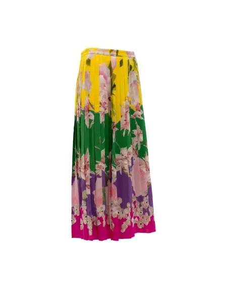 Lniana spódnica midi Valentino Garavani w kwiatki