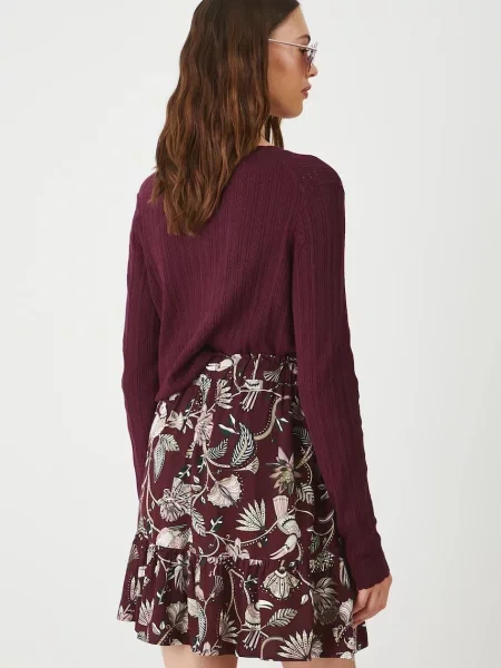 Medicine spódnica mini rozkloszowana bordowy