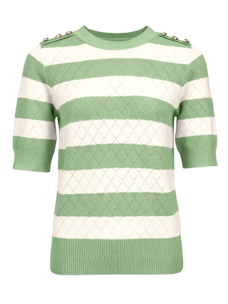 Imily Bela Pulover verde deschis alb