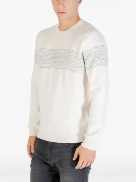 Pulover Antony Morato cu imprimeu geometric alb