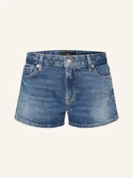 7 For All Mankind Džínové Šortky blue shine modré