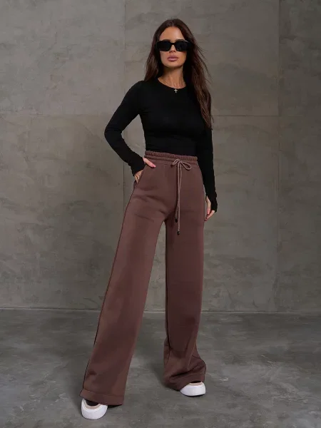 Штани палаццо ISSA Plus коричневий
