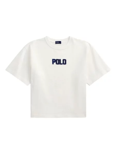 Πλισέ ριγέ sneakers Polo Ralph Lauren με κέντημα μπλε