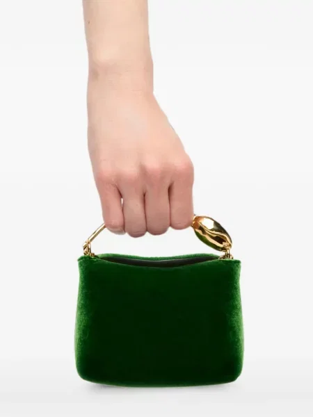 Bársony virágos shopper táska Erdem zöld