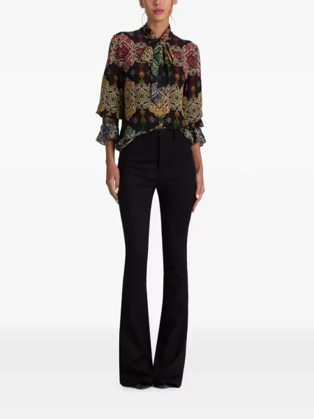 Μπλούζα Alice + Olivia με σχέδιο paisley γραβάτες μαύρο
