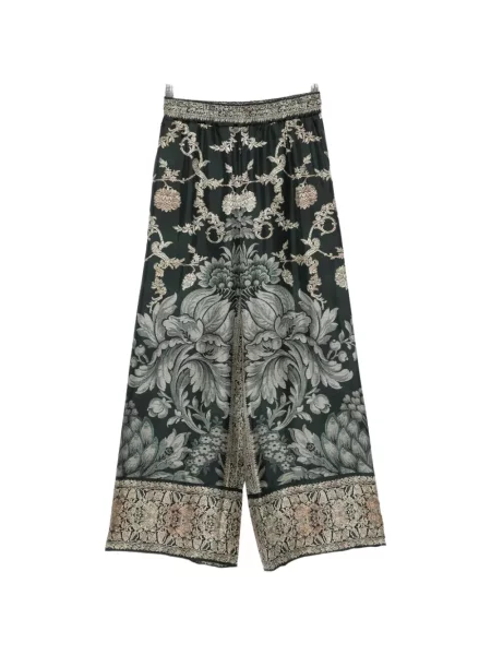 Pantaloni Pierre-louis Mascia de mătase verde
