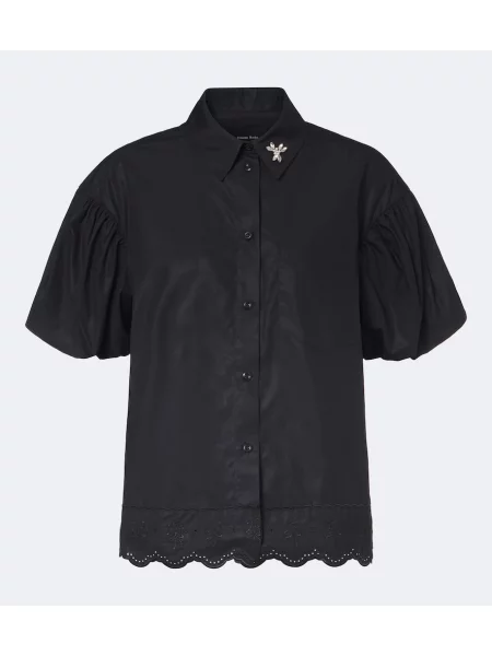 Cămașă Simone Rocha din poplin negru