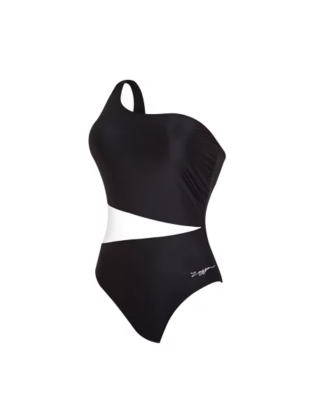 Strój kąpielowy jednoczęściowy Zoggs Lattice One Shoulder czarny