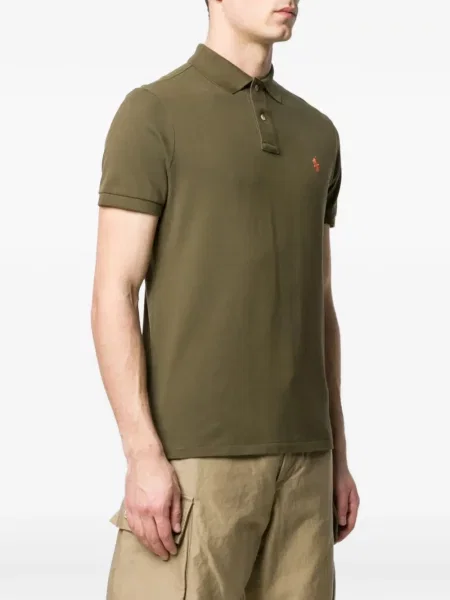 Λινό ριγέ polo Polo Ralph Lauren με κέντημα πράσινο