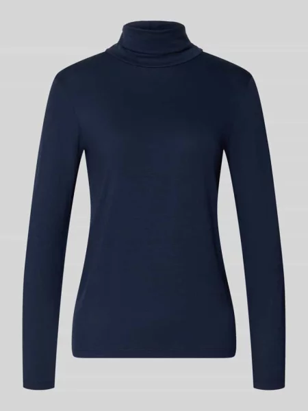 Bluzka z długim rękawem o kroju slim fit z elastycznej mieszanki model Liana' Free/quent granatowa