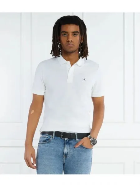 Calvin Klein Jeans Polo EMBRO BADGE alb