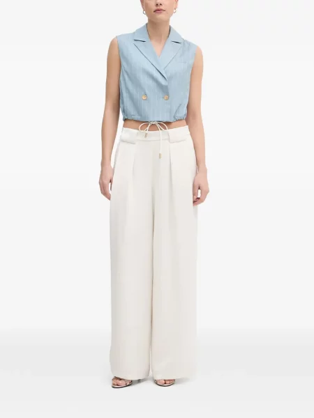 Pantaloni palazzo Dkny cu talie înaltă