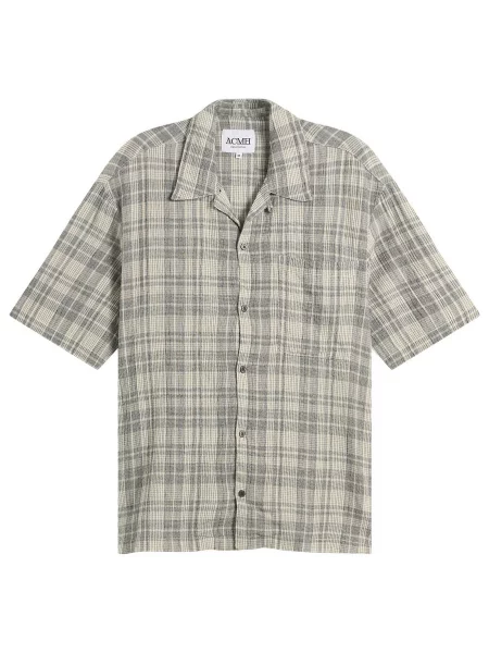Koszula z krótkim rękawem Acmh By Magic Castles w kratę z krótkim rękawem czarna