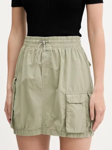 Hugo Blue fustă din verde mini drept albastru