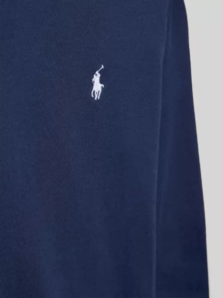 Bluzka z długim rękawem z wyhaftowanym logo Polo Ralph Lauren Teens granatowa