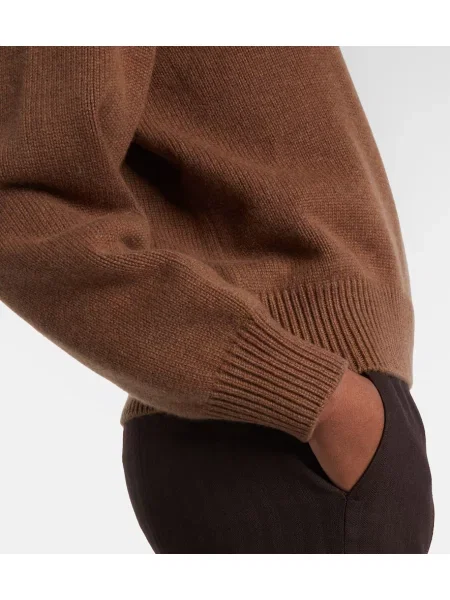 Pulover Loro Piana din cașmir clasic maro