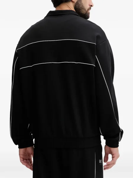 Geacă Ea7 Emporio Armani cu dungi negru