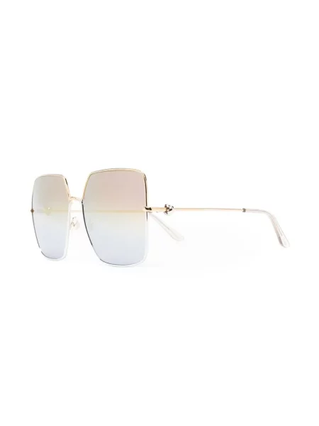 Spalvų gradiento rašto saulės akiniai Cartier Eyewear auksinė