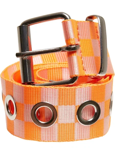 Kockovaný opasok Urban Classics biela