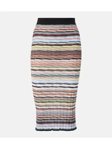 Fustă midi Missoni cu dungi până la genunchi