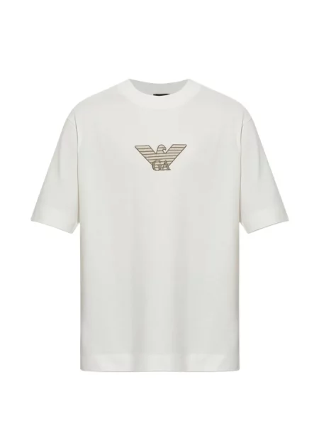 Tricou Emporio Armani cu broderie alb