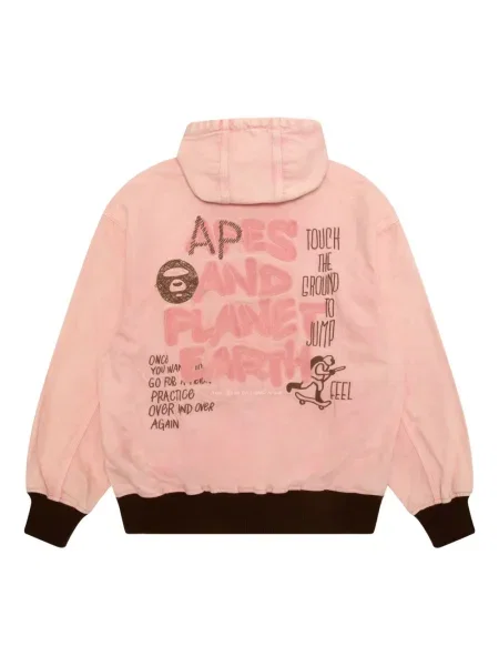Geacă Aape By A Bathing Ape cu glugă roz