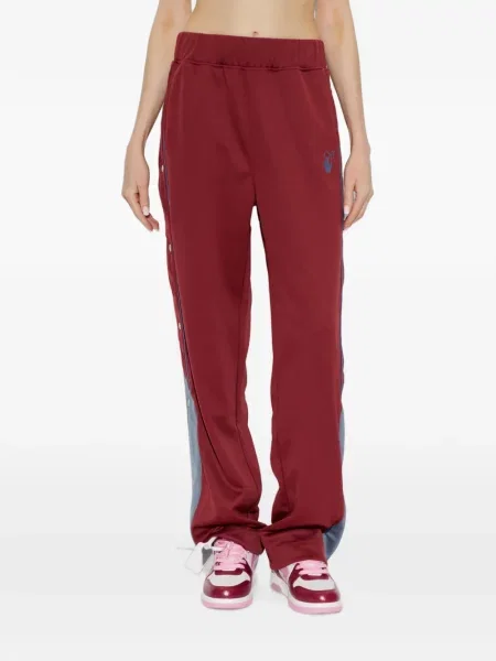 Pantaloni Off-white cu broderie alergare alb