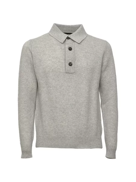 Lung tricou polo Filippo De Laurentiis gri