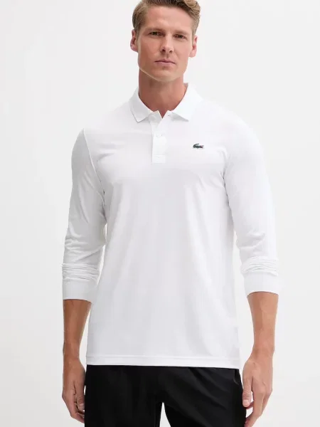Tricou mânecă lungă Lacoste alb