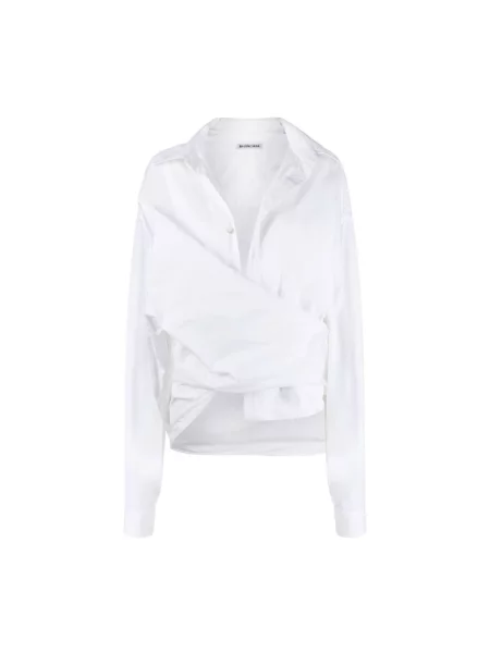 Długa koszula Balenciaga ocieplana biała