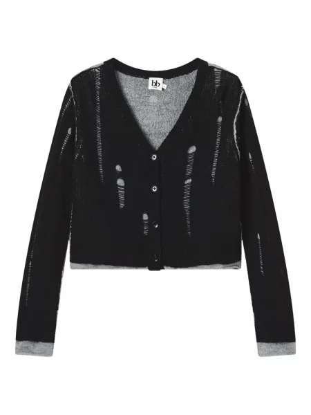 Cardigan B+ab zdrențuiți negru
