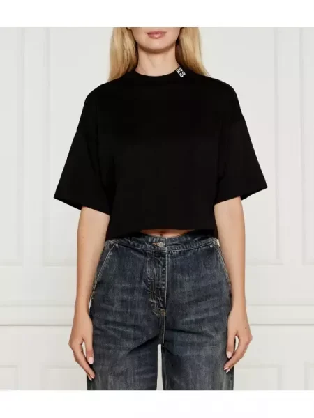 HUGO Tricou Damelody | Cropped Fit negru