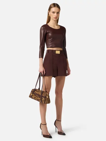 Шорти Elisabetta Franchi коричневі