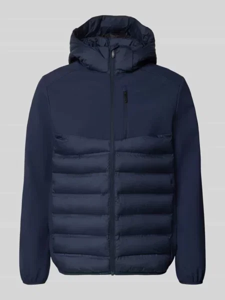 Kurtka pikowana o kroju regular fit z odpinanym kapturem Tom Tailor Denim granatowa
